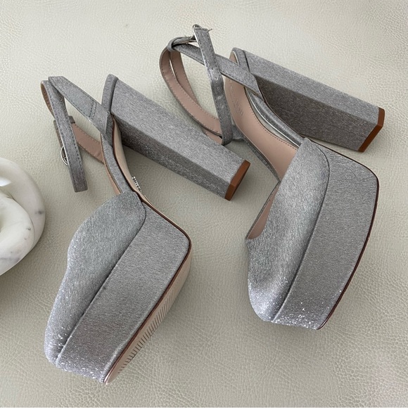 Antonio Melani x Born on Fifth Liv Metallic Glitter Closed Toe Platform Pumps - Picture 11 of 15